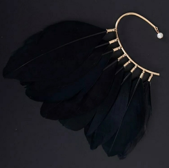 💋OVERSIZED FEATHER CUFF EARRING!!! - Picture 4 of 6